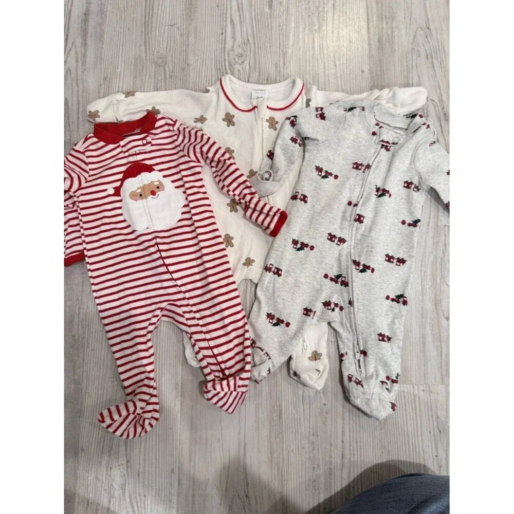 Carter's Red and White Holiday One-Piece Sleepers (3 Pack)